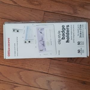 64 Office Depot clip style badge holders.